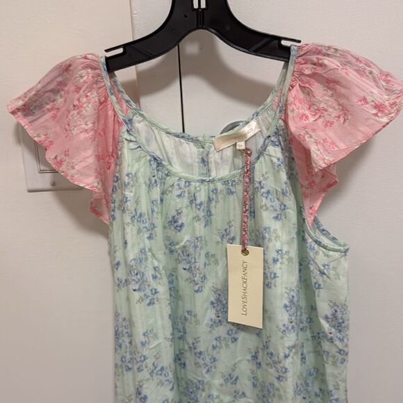 LoveShackFancy NWT Girls Lou Dress in Blue & Pink Floral Print. Size 12. - Picture 2 of 13